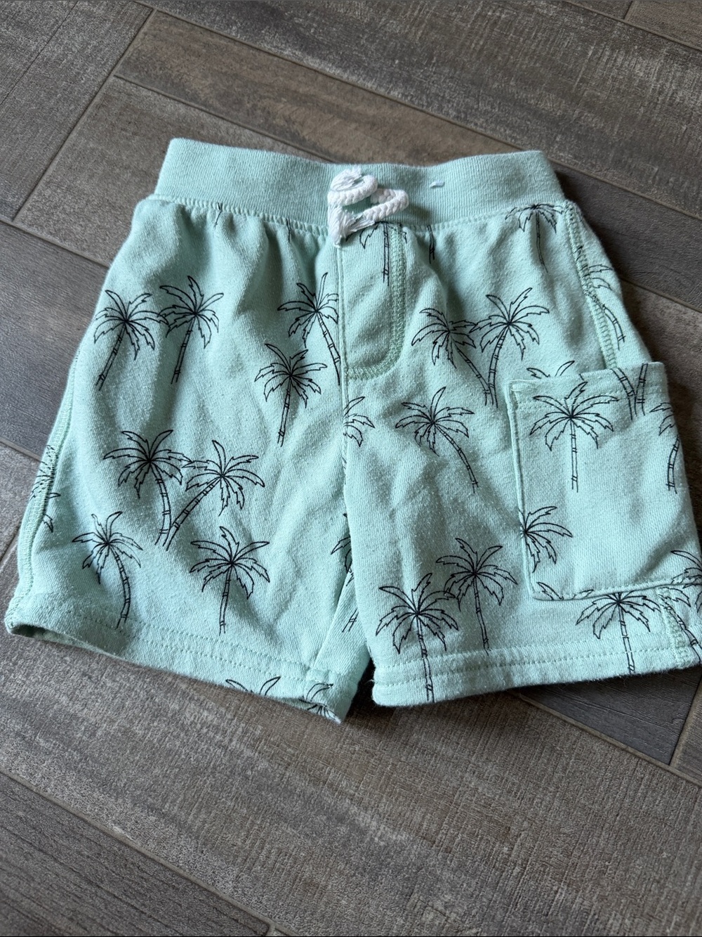 Garanimals Mint Palm-Print Terry Shorts